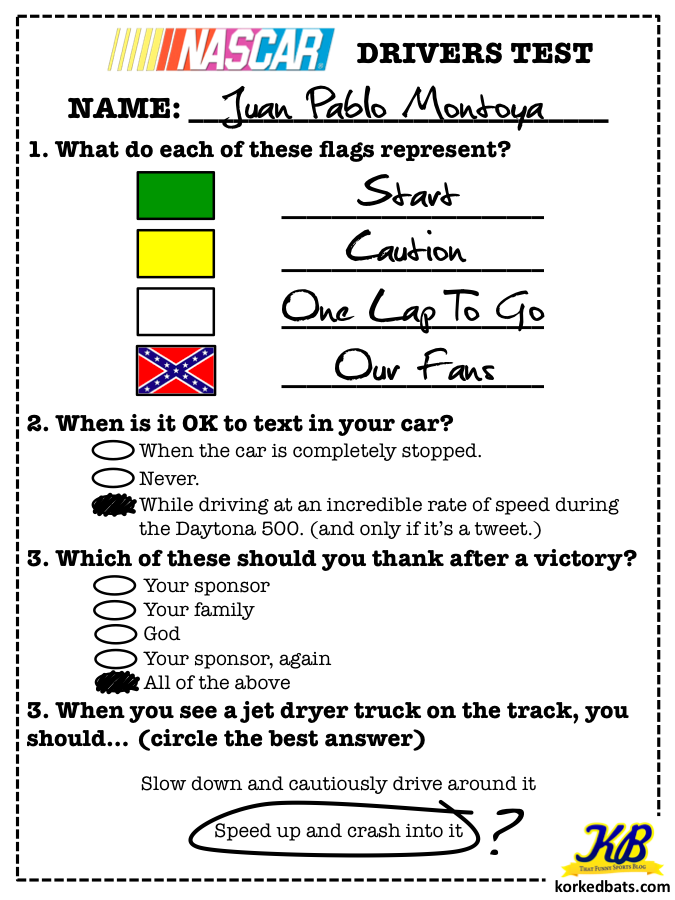 Juan Pablo Montoya's NASCAR Drivers Test