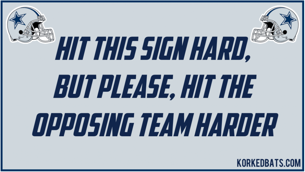 Cowboys Locker Room Sign 3