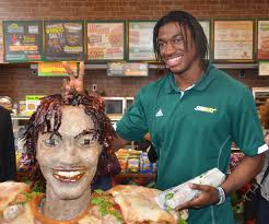 RGIII enjoying his downtime at Subway.