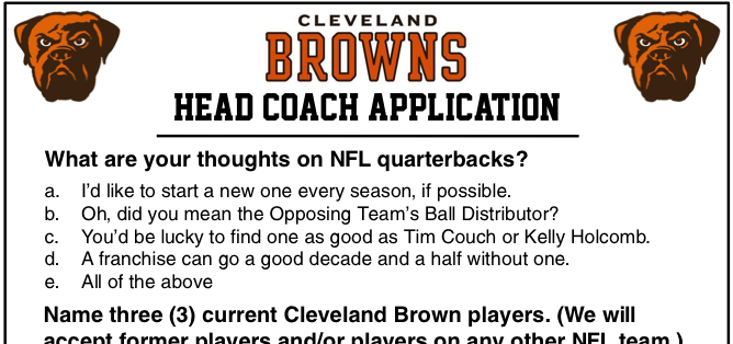 Cleveland Browns Head Coach Application - Cropped