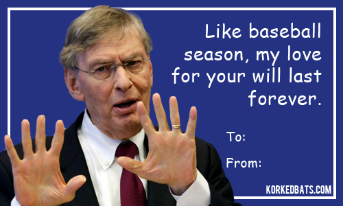 Sports Valentines Cards - Bud Selig