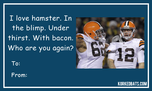 Sports Valentines Cards - Colt McCoy