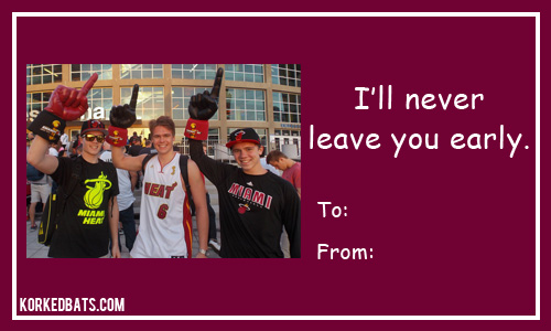 Sports Valentines Cards - Heat Fans