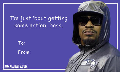 Sports Valentines Cards - Marshawn Lynch