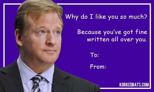 Sports Valentines Cards - Roger Goodell