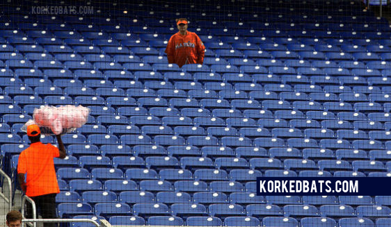 Marlins Game with Marlins Man