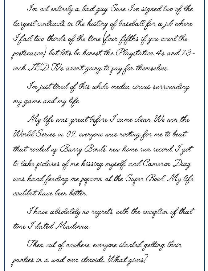 A-Rod Letter First Draft 2