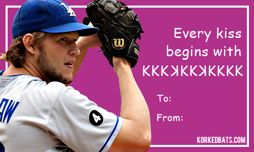 Sports Valentines Cards - Clayton Kershaw copy