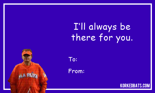 Sports Valentines Cards - Marlins Man