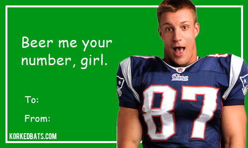 Sports Valentines Cards - Rob Gronkowski