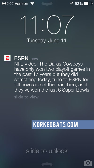 Realistic iPhone Notifications - ESPN 19
