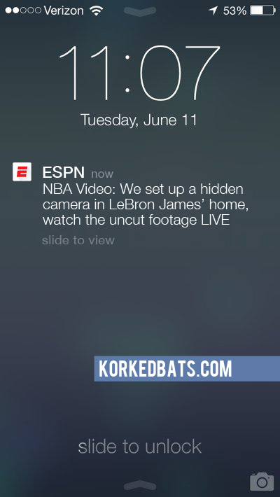 Realistic iPhone Notifications - ESPN 2